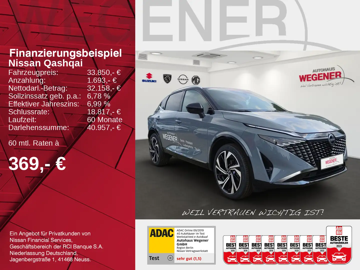 Nissan Qashqai QASHQAI 1.3 DIG-T MHEV TEKNA+ 20'LM-Felgen Pano Grau - 2