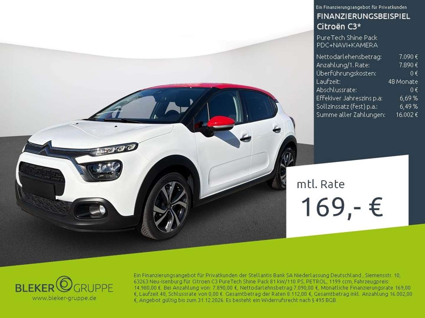 Citroen C3 nuo 268 €/ mėn Benzinas 2022m. Sedanas Automatinė