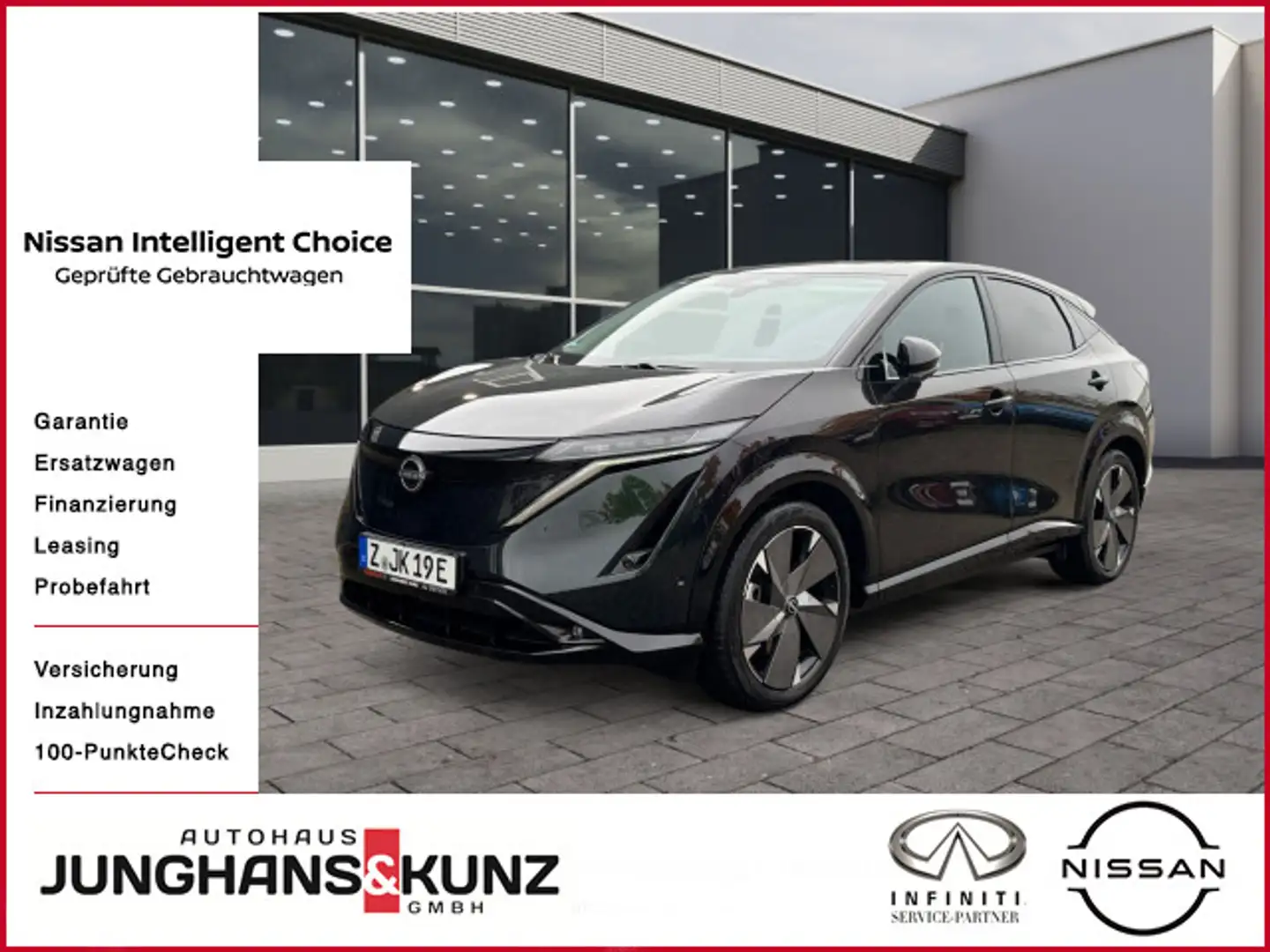 Nissan Ariya Evolve Pack e-4orce NAVI PANORAMADACH 87KW Grün - 1