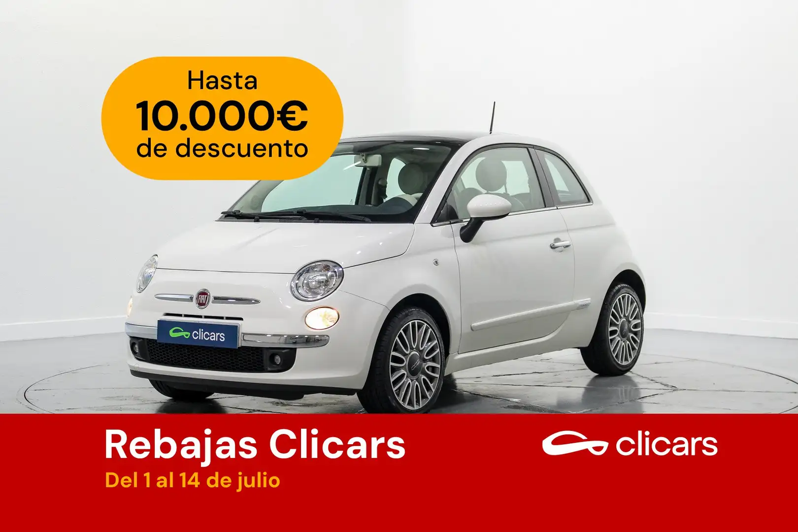Fiat 500 1.2 Lounge MTA Blanc - 1