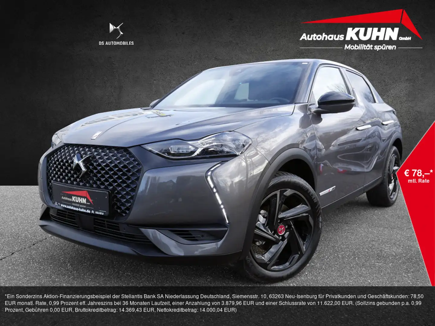 DS Automobiles DS 3 Crossback E-Tense Perfomance Line+ NAVI Grijs - 1