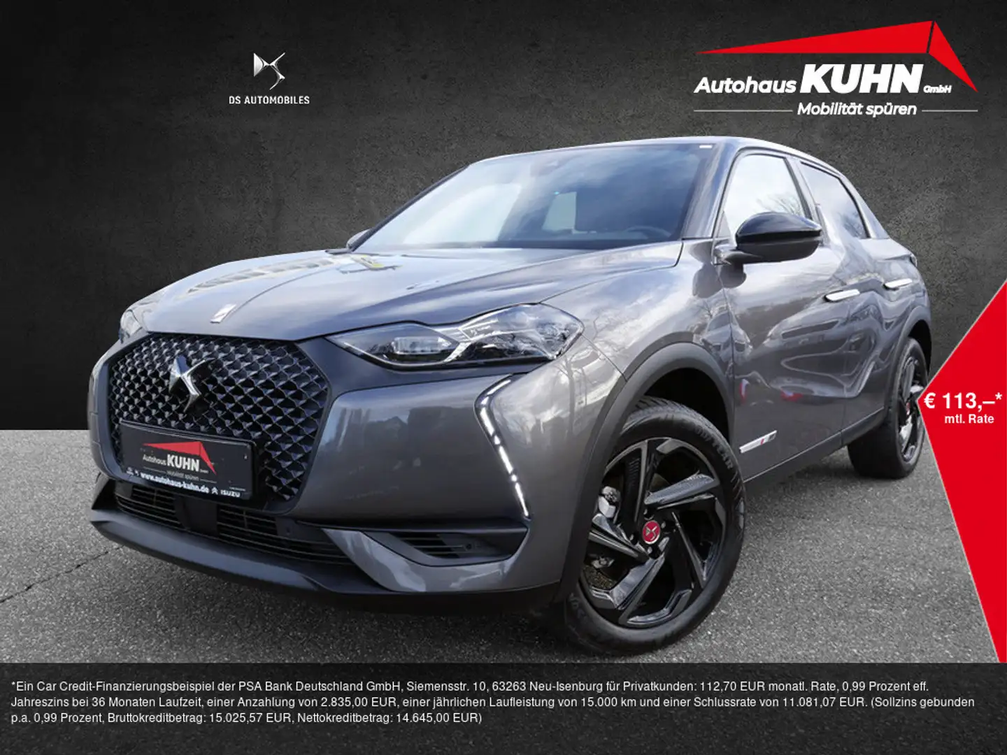 DS Automobiles DS 3 Crossback E-Tense Perfomance Line+ NAVI Grey - 1