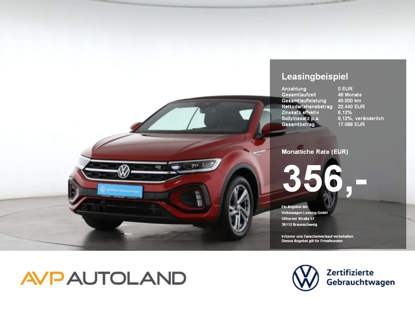 Volkswagen T-Roc Cabriolet 1.5 TSI DSG R-Line | AHK | NAVI Rot - 1