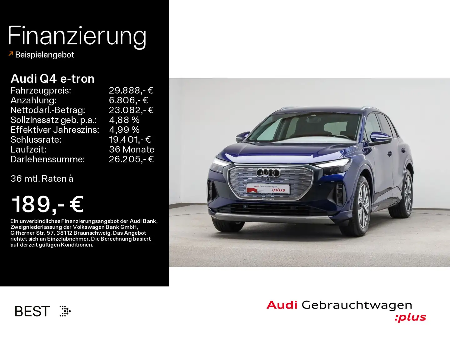 Audi Q4 e-tron 40 advanced Assist*Navi*Sonos*AHK Modrá - 1