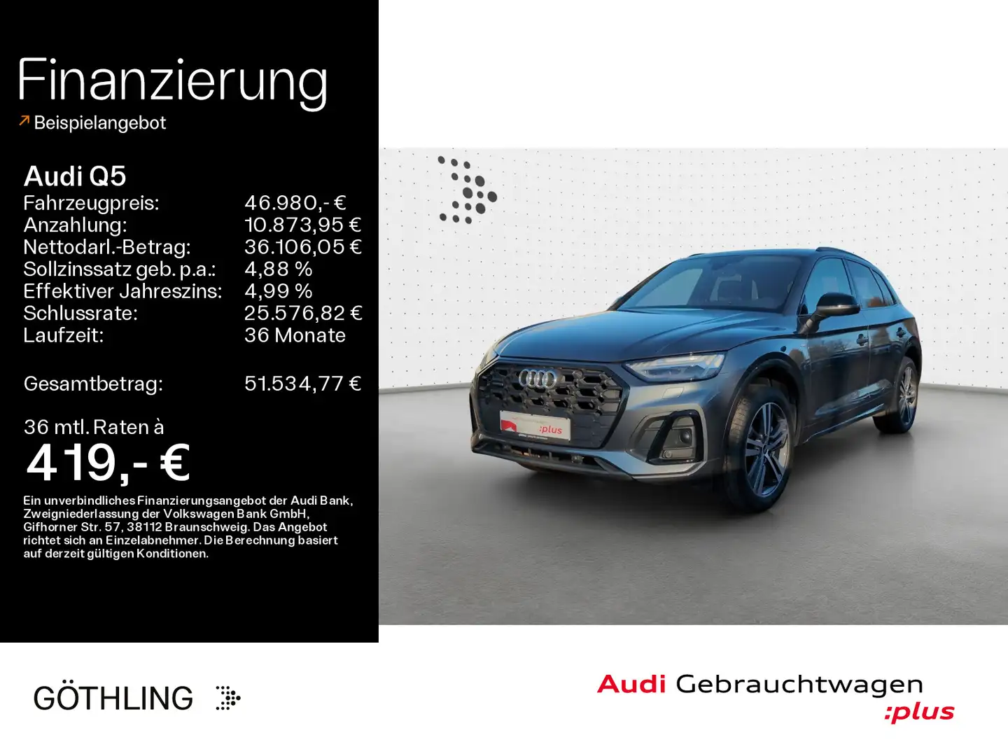 Audi Q5 50 TDI qu S line tip*Pano*HUD*Matrix*Virtual* Grau - 1