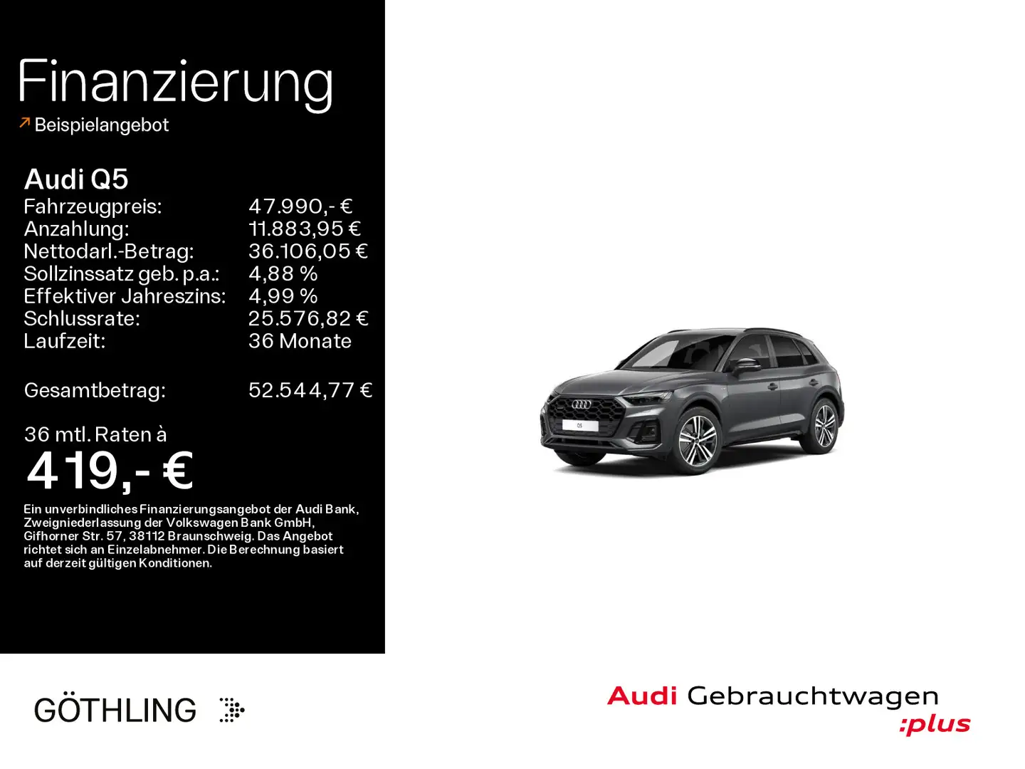 Audi Q5 50 TDI qu S line tip*Pano*HUD*Matrix*Virtual* Gris - 1