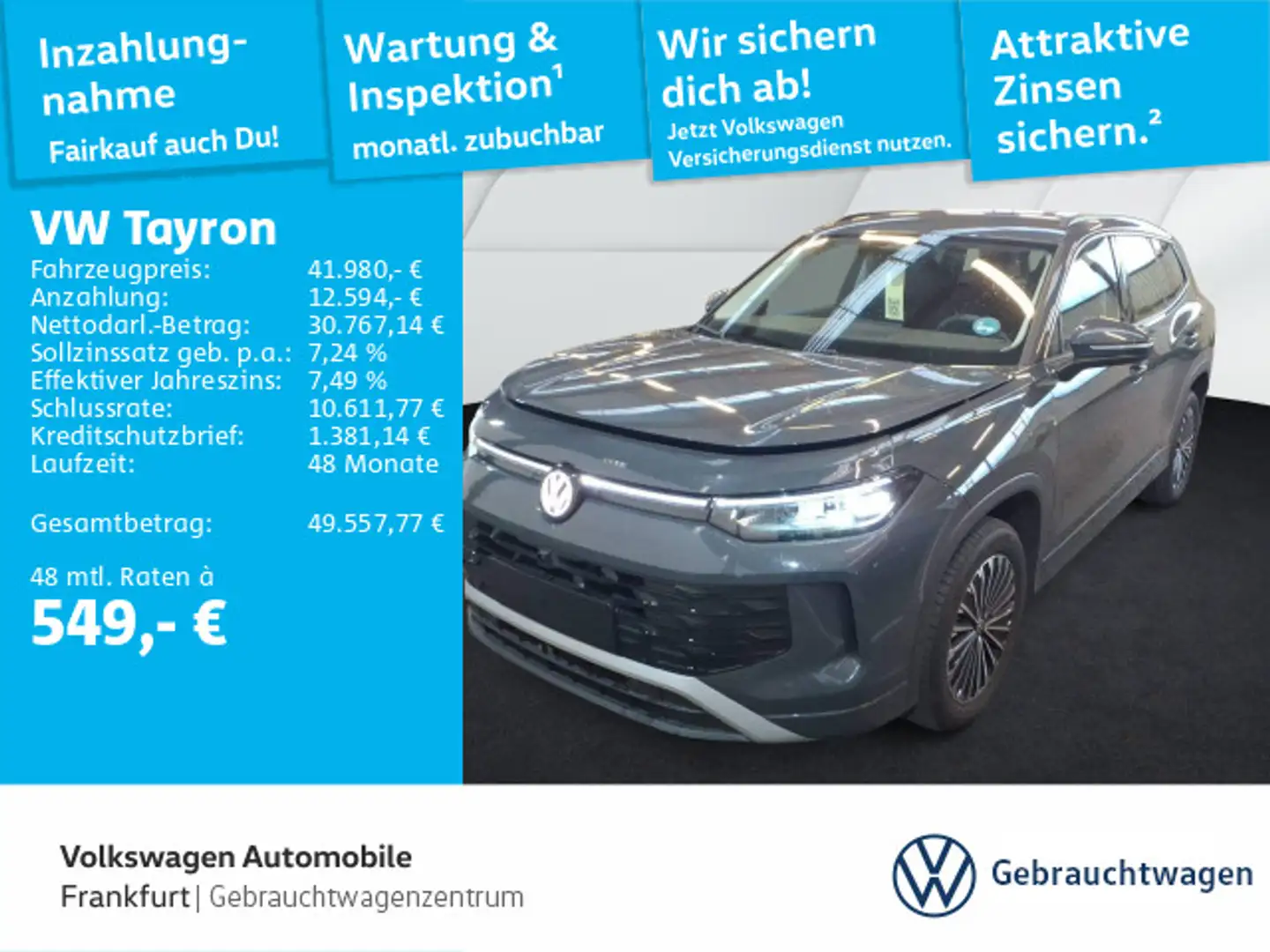 Volkswagen Tayron 2.0 TDI DSG 4Motion Life DAB+ IQLight IQD Grau - 1