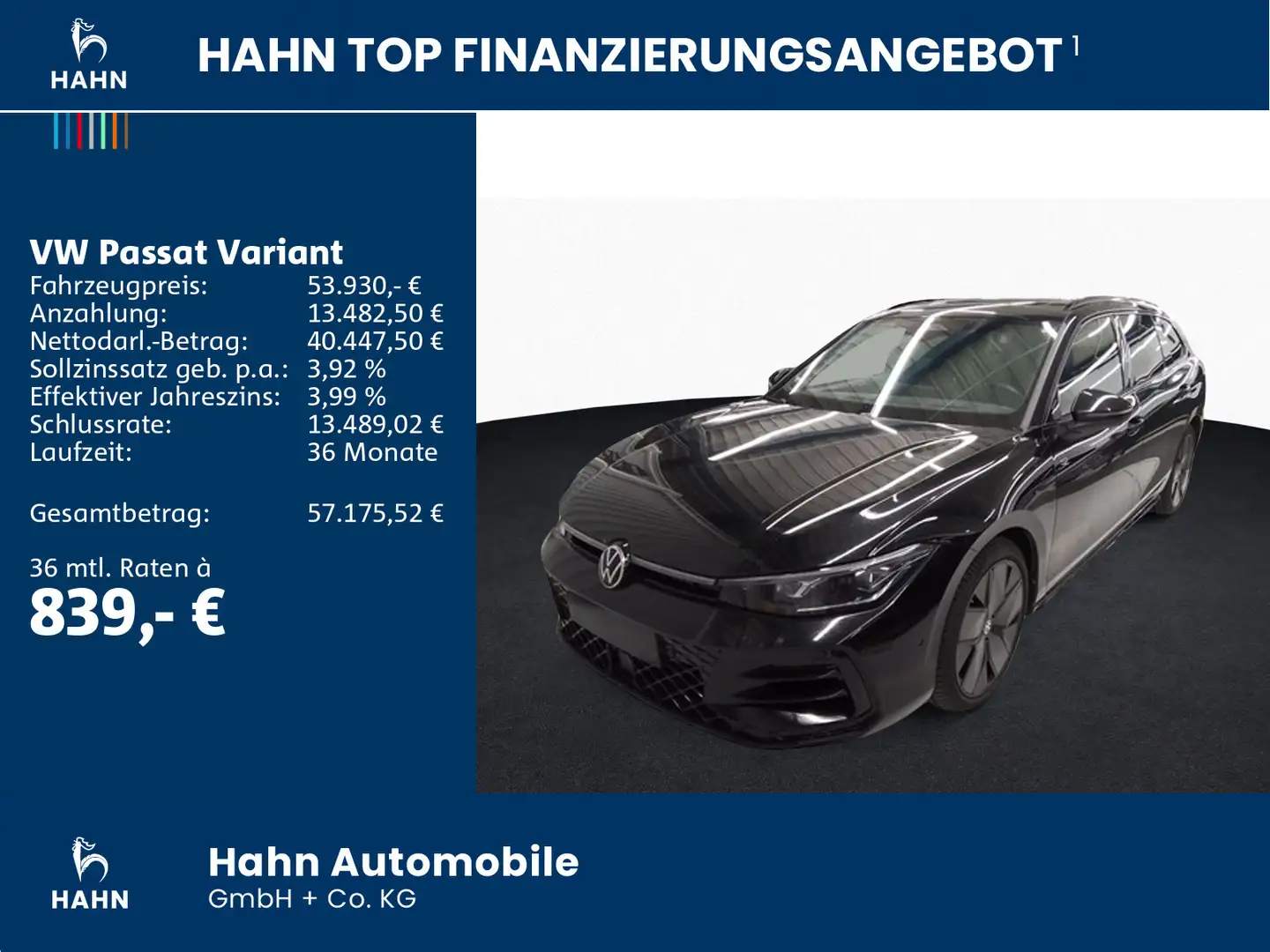 Volkswagen Passat Variant 2.0TSI 4Mo R-Line Signature Pano Schwarz - 2