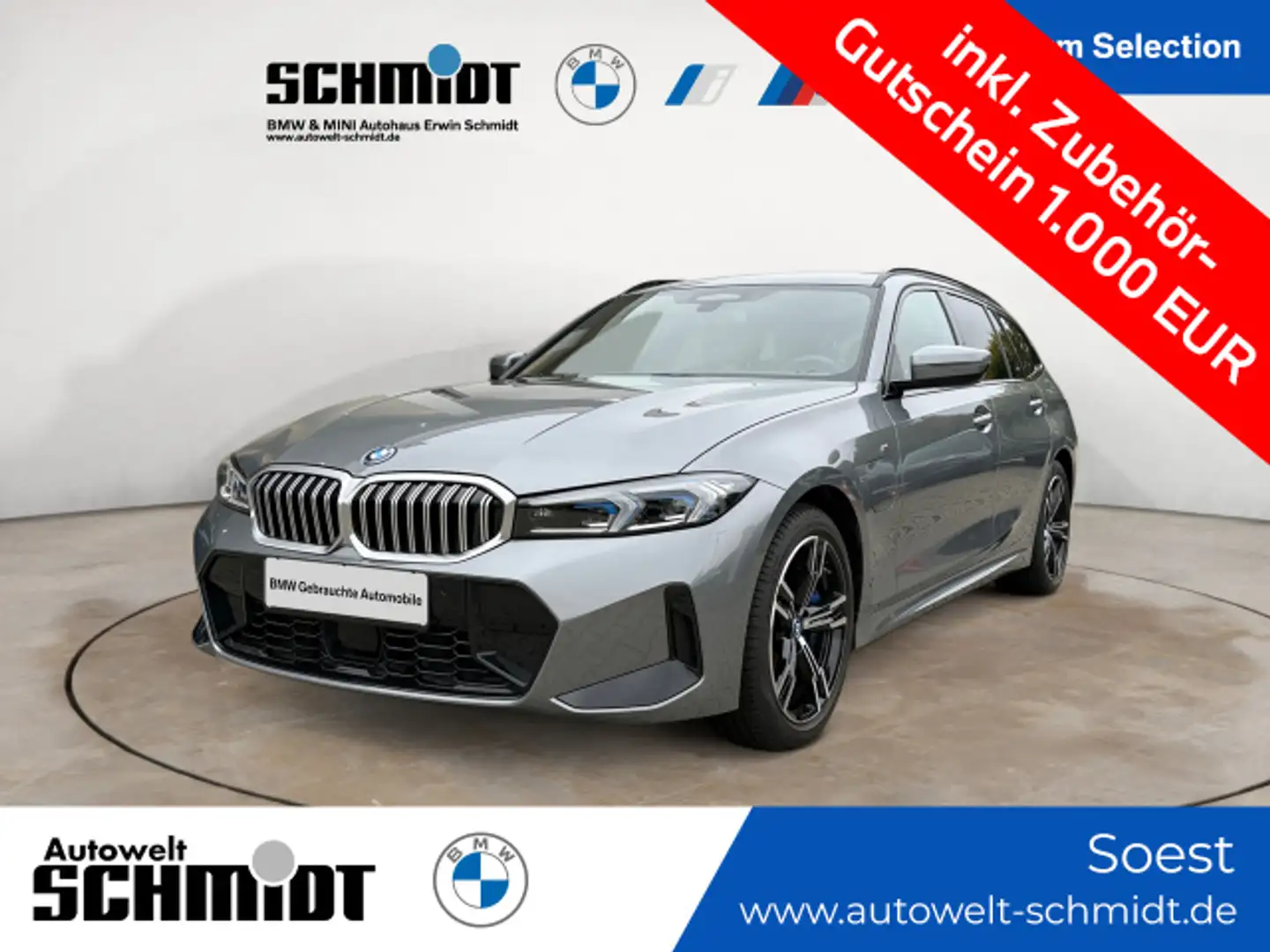 BMW 330 e Touring M Sport / NP= 76.680,- / AHK / Gris - 1