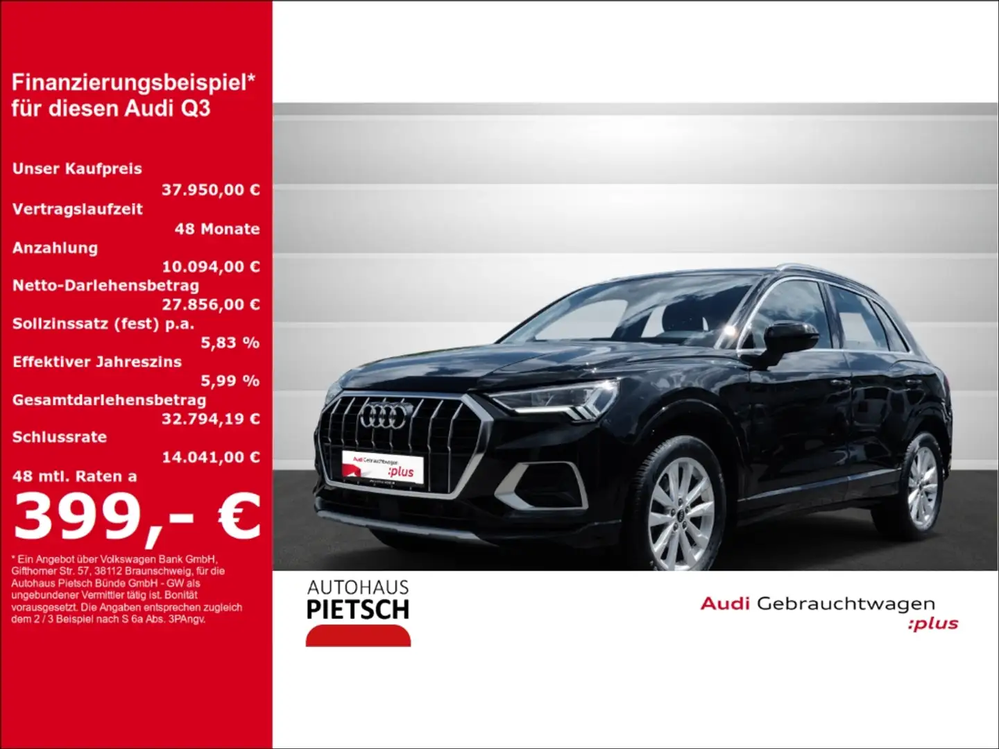 Audi Q3 advanced 35 TDI S tronic LED ACC Keyless Navi Digi Schwarz - 1