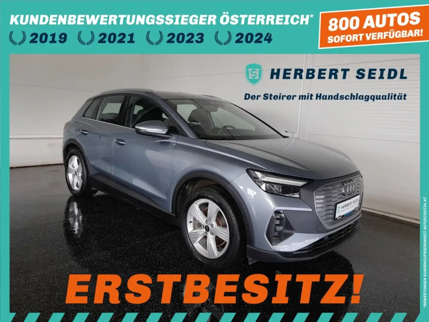 Audi Q4 e-tron 40 82kWh Aut. *VOLL LED & FLA / NAVI / 18 ZOLL / VOLLEDER / KOMFORT- SICHERHEITS- & ASSISTENZPAKET / 3-ZONEN KLIMA* Blau - 1