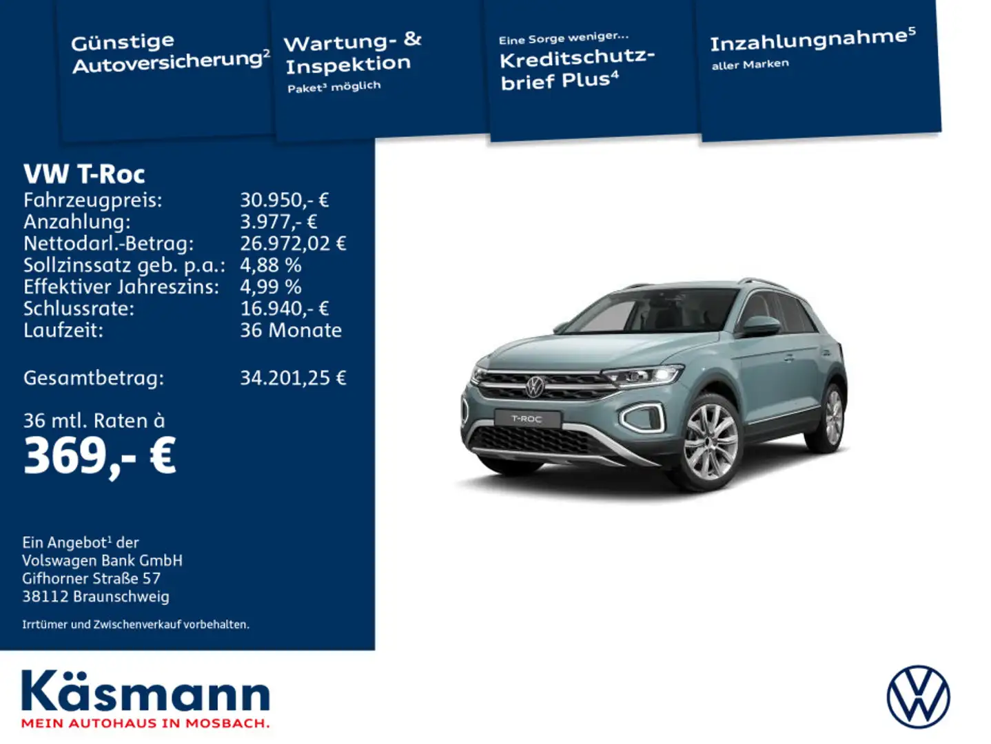 Volkswagen T-Roc Style 1.5TSI AHK KAM IQ.DRIVE Blau - 2