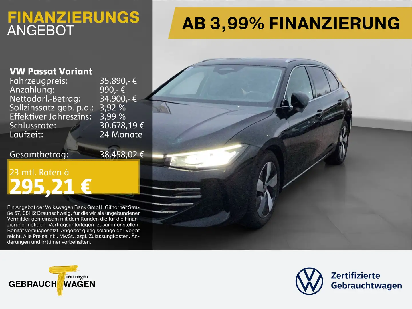 Volkswagen Passat Variant 2.0 TDI ELEGANCE 360° IQ.DRIVE AH Schwarz - 1
