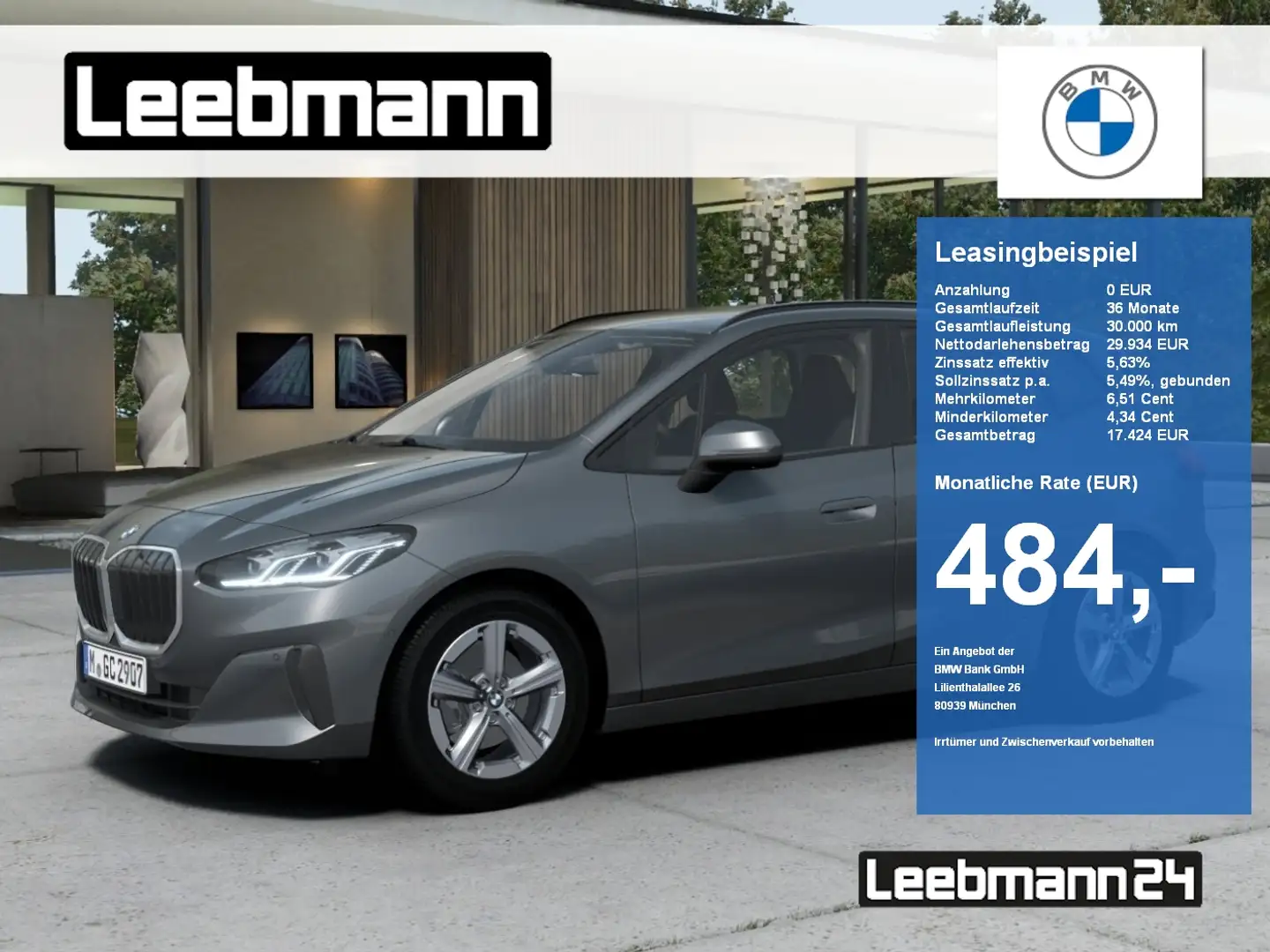 BMW 218 i Active Tourer PremiumPaket/AHK/ACC/17-Zoll Gri - 1