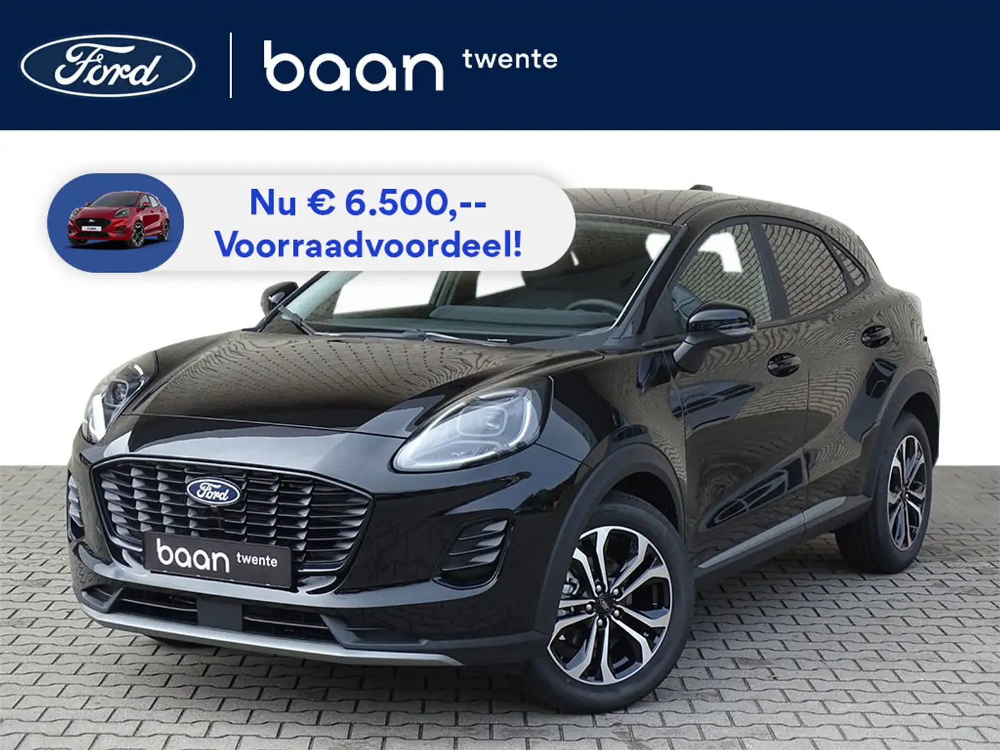 Ford Puma 125pk Mild Hybride Titanium | € 6.500,- VOORDEEL* Zwart - 1