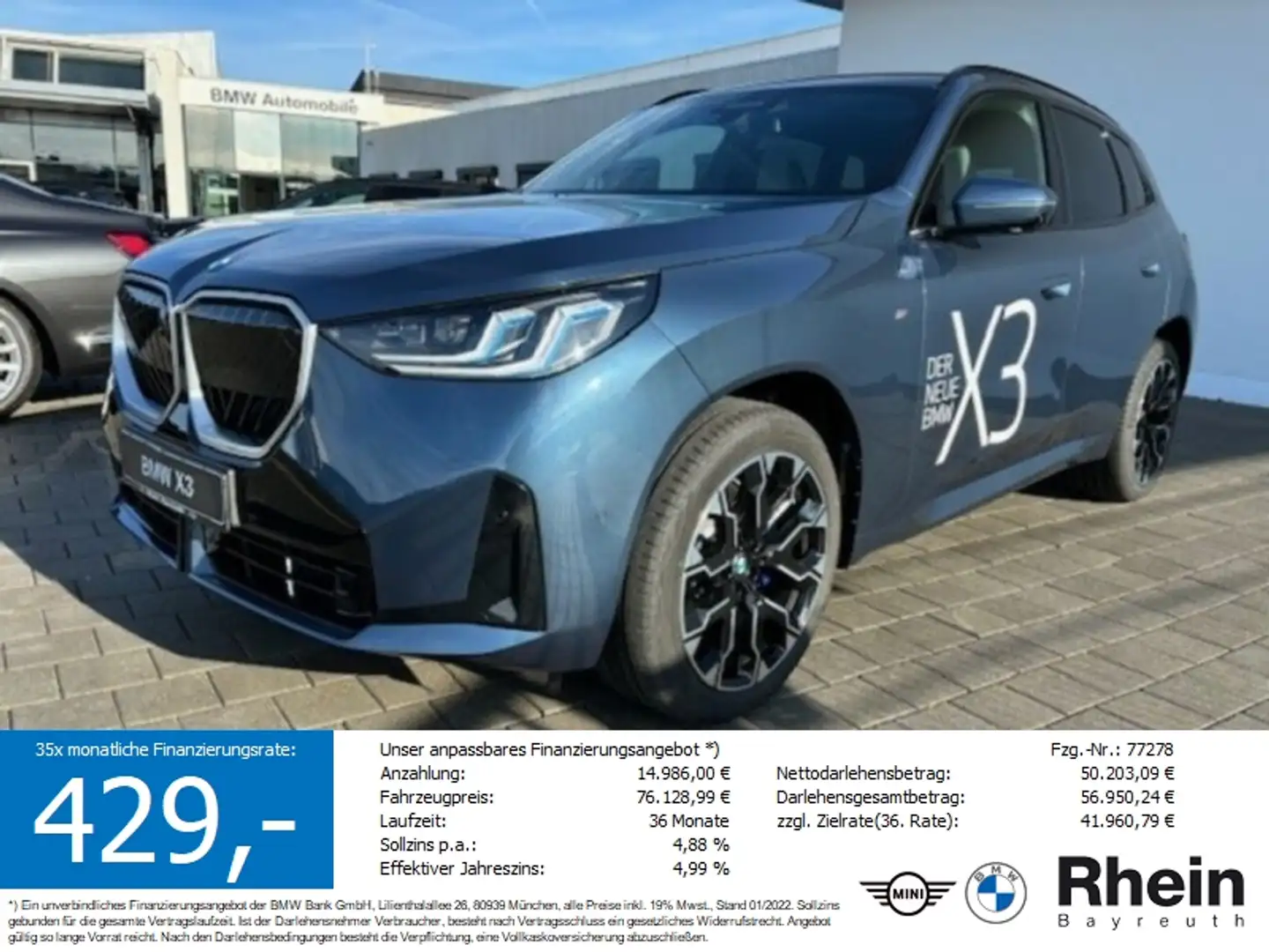 BMW X3 20 xDrive M Sportpaket Blauw - 1