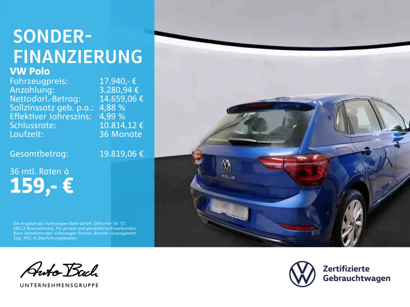 Volkswagen Polo 1.0 TSI Style, Digital Cockpit Pro, LED-Mat Blau - 2
