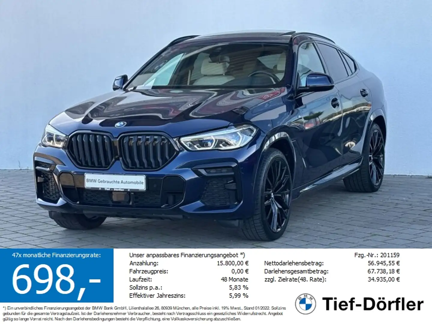 BMW X6 xDrive30d M Sport AHK/SHZ/LASER/LUFT/HUD/ACC Blu/Azzurro - 1