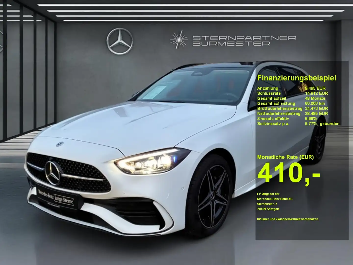 Mercedes-Benz C 300 e T AMG+MBUX+Memory+Night+Ambiente+CarPlay Blanc - 1
