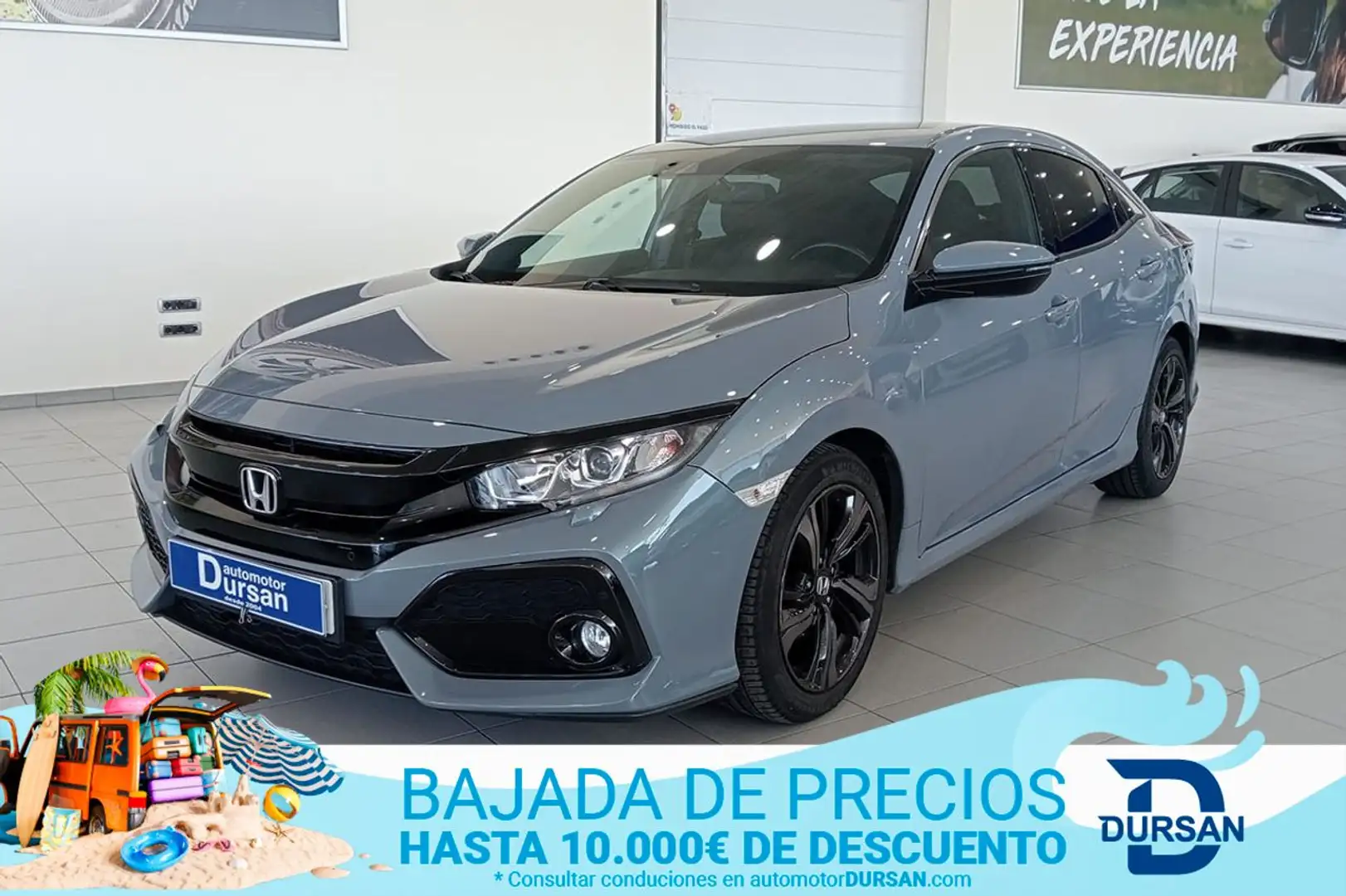 Honda Civic 1.0 VTEC Turbo Elegance Navi Grijs - 1