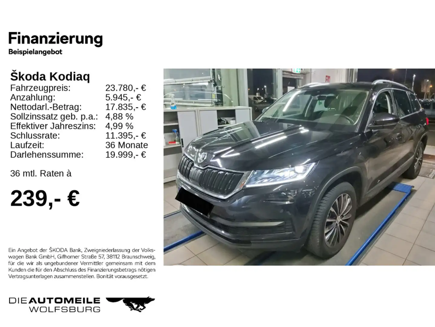 Skoda Kodiaq 2.0 TDI 4x4 DSG Style Pano/AHK/LED Noir - 2