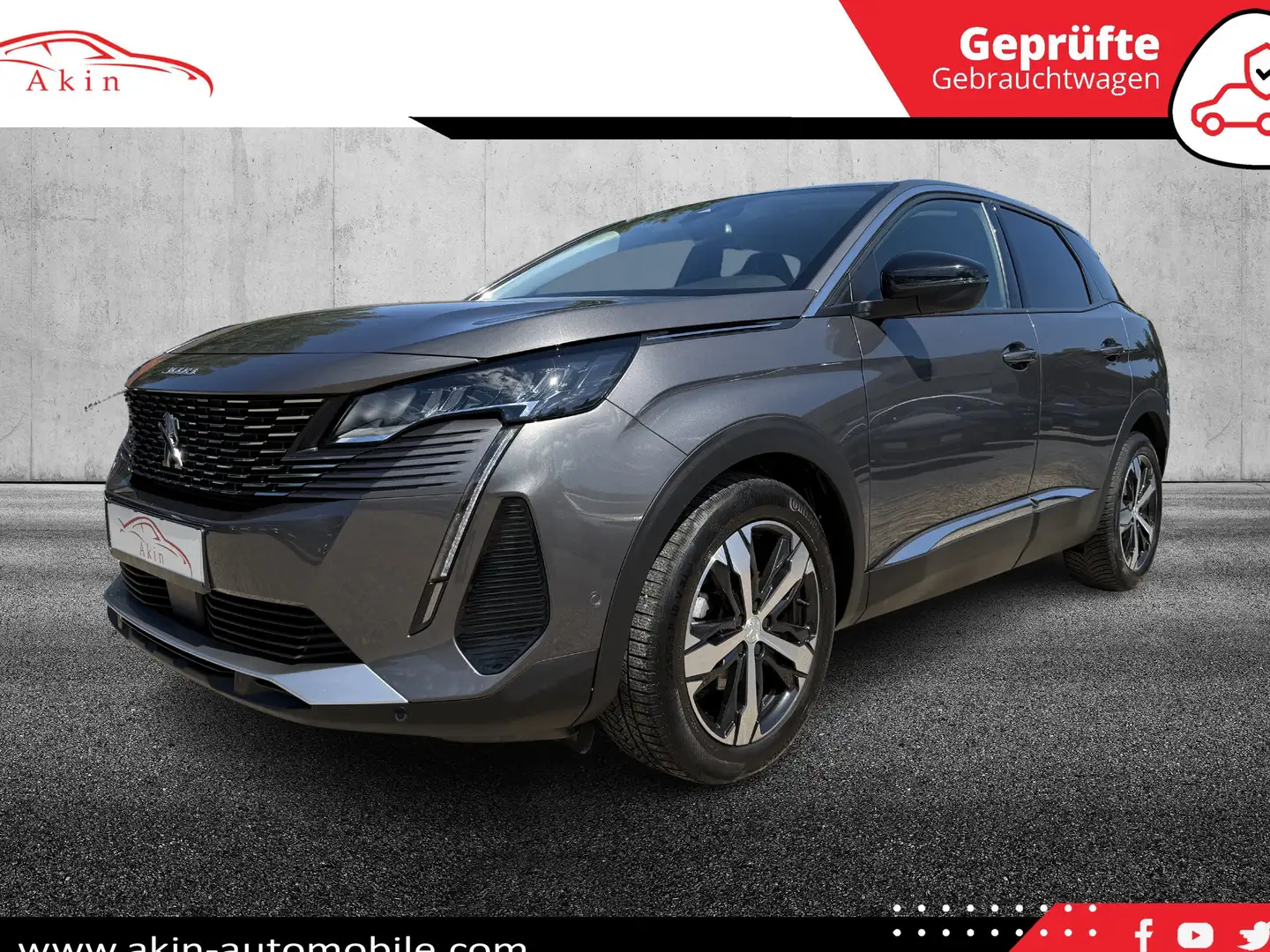 Peugeot 3008 Allure LED Leder Navi Temp. Shz Kamera PDC Grijs - 1