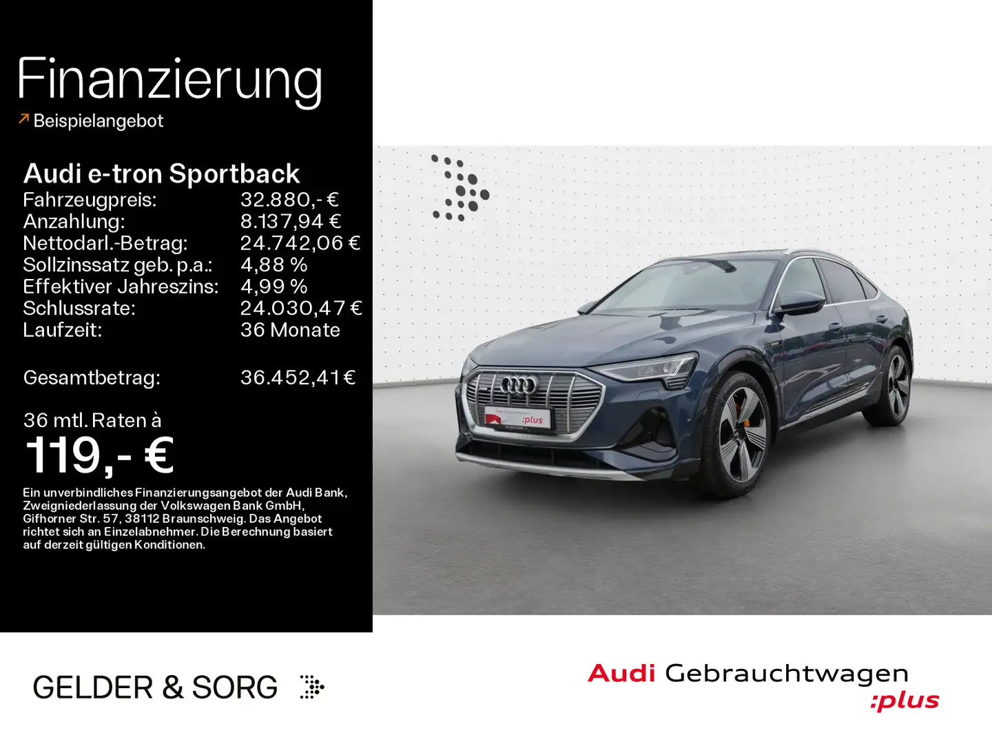 Audi e-tron S-line B&O*AHK*HuD*Air*Pano*RFK Bleu - 1