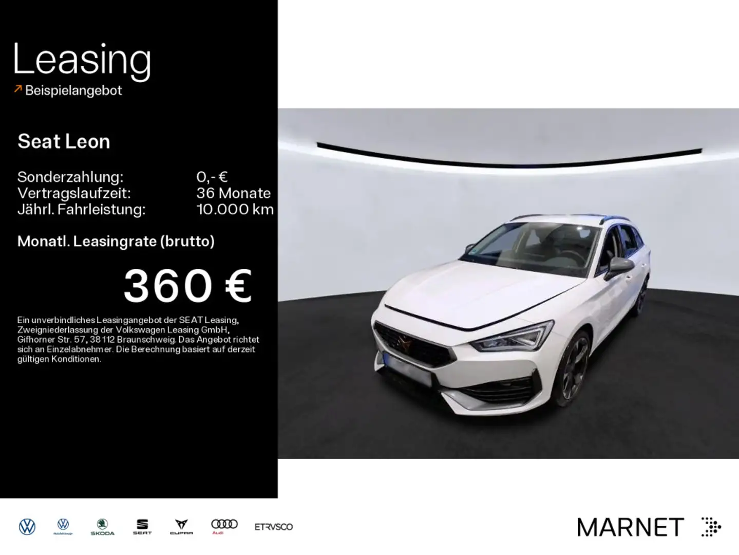 SEAT Leon Sportstourer 2.0 TDI DSG Navi*Kamera*Keyles Weiß - 1