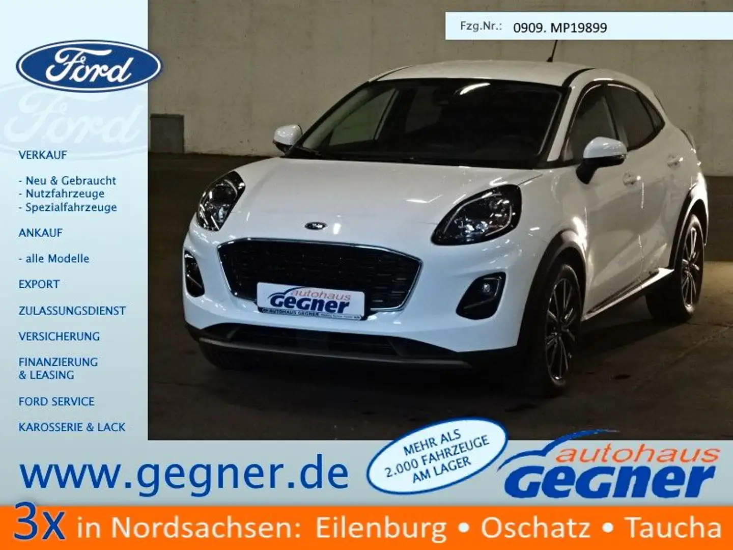 Ford Puma Titanium 1.0 Ecoboost Hybrid Navi PDC Weiß - 1