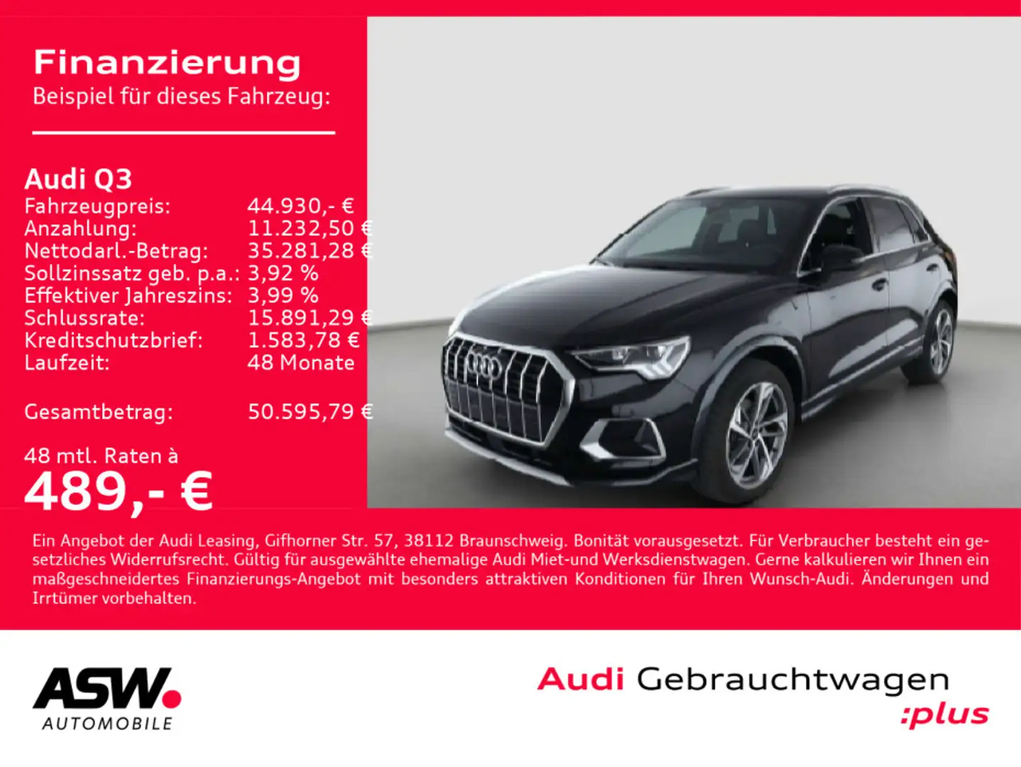 Audi Q3 35TFSI S line Stronic NAVI LED AHK SHZ VC Schwarz - 1