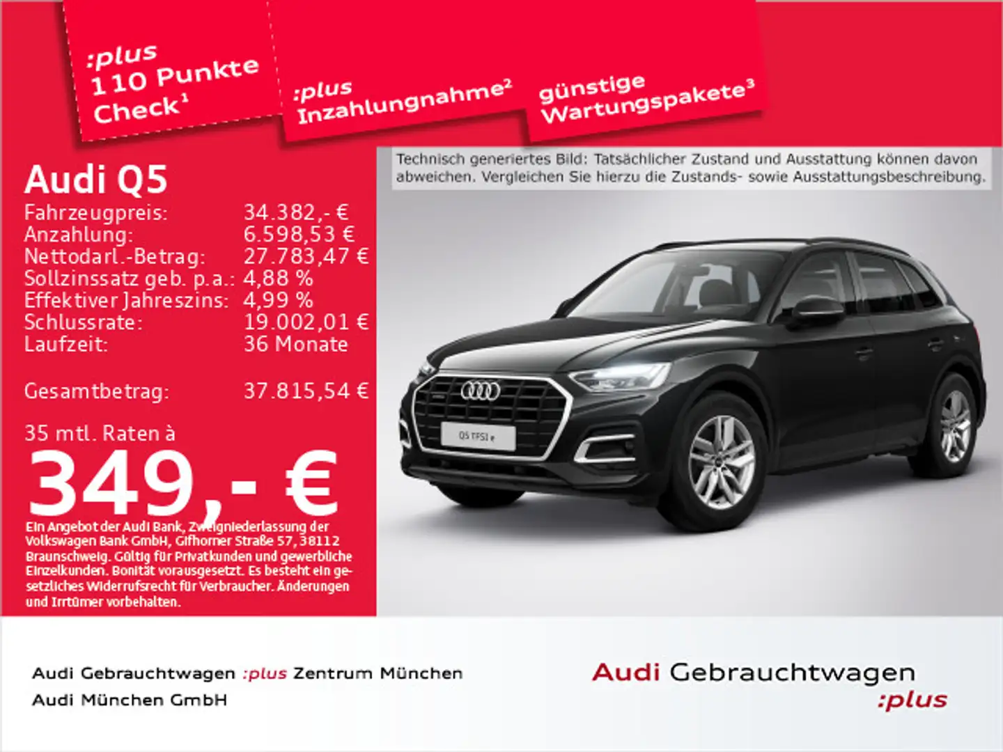 Audi Q5 50 TFSI e qu. S tronic Navi+/PDC+ Schwarz - 1
