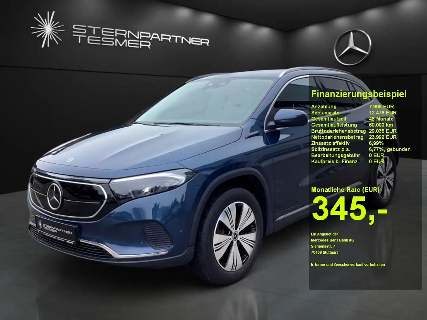 Mercedes-Benz EQA 300 4M Progressive+MBUX+Distro+AHK+Kamera Bleu - 1