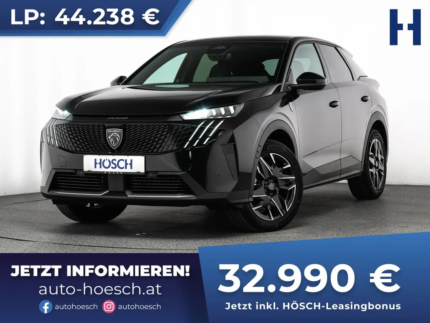 Peugeot 3008 SUV Hybrid 145 GT TOP-AUSSTATTUNG++ Schwarz - 1