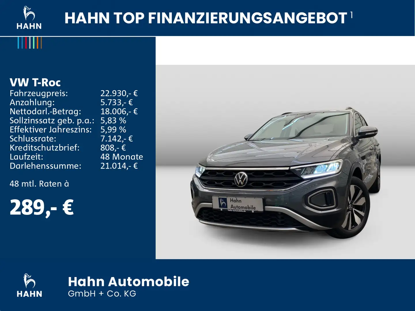 Volkswagen T-Roc 1.0TSI Move LED Parklenk Sitzh App-Connect Grau - 2