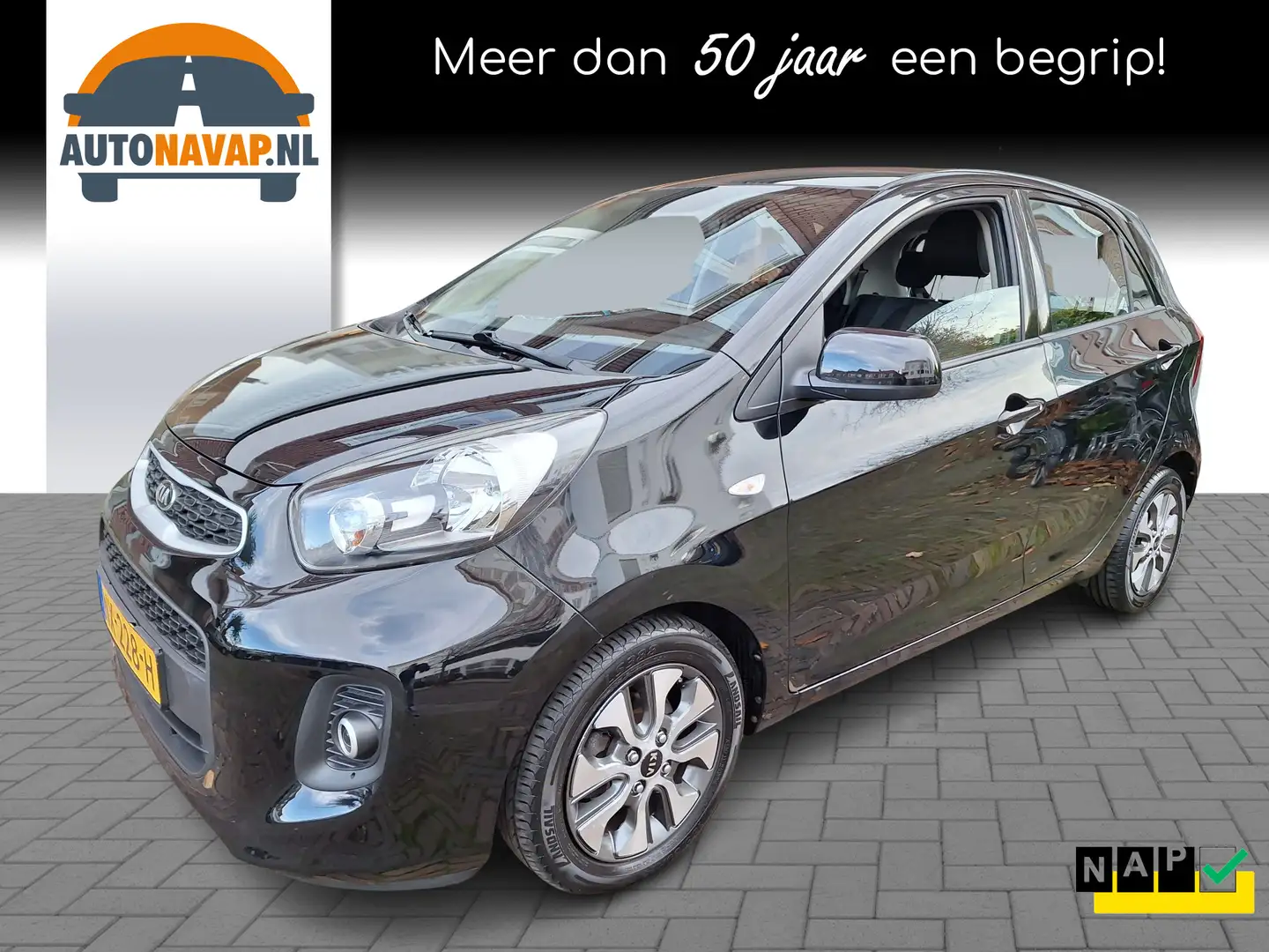 Kia Picanto 1.0 CVVT EconomyPlusLine 5Drs /Navi/Camera/1e Eig/ Noir - 1