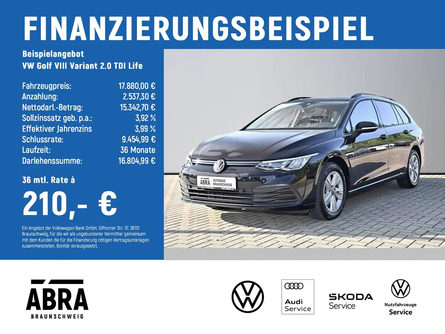 Volkswagen Golf VIII Variant 2.0 TDI Life LED+LANE+ACC+PDC Negro - 2