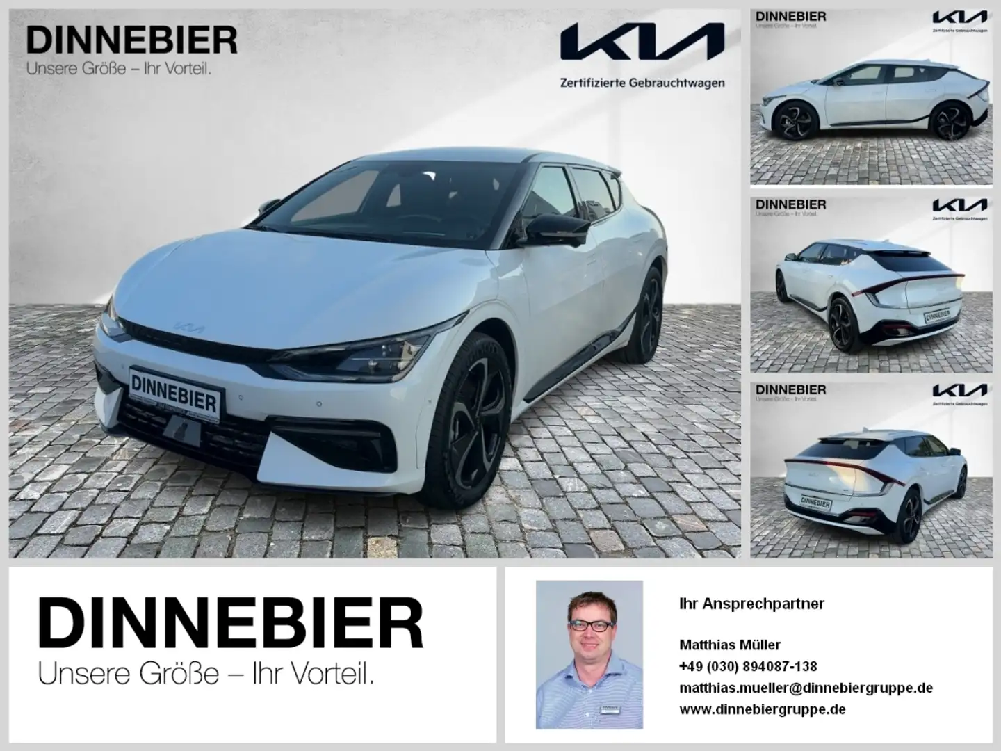 Kia EV6 77.4 AWD GT-Line 360°Kamera+LED+Headup Weiß - 1