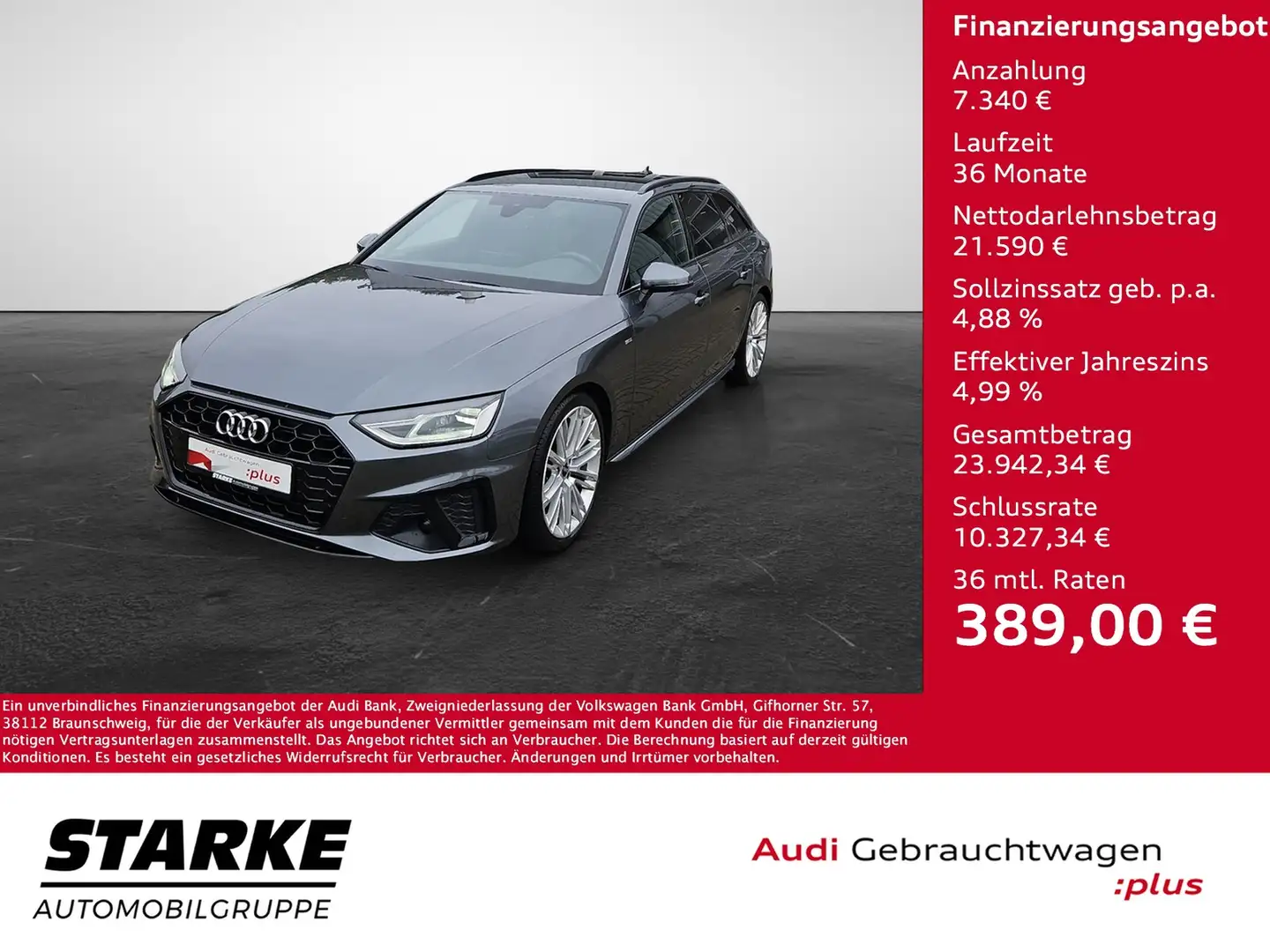 Audi A4 Avant 35 TDI S tronic S line NaviPlus AHK APS-P... Grau - 1