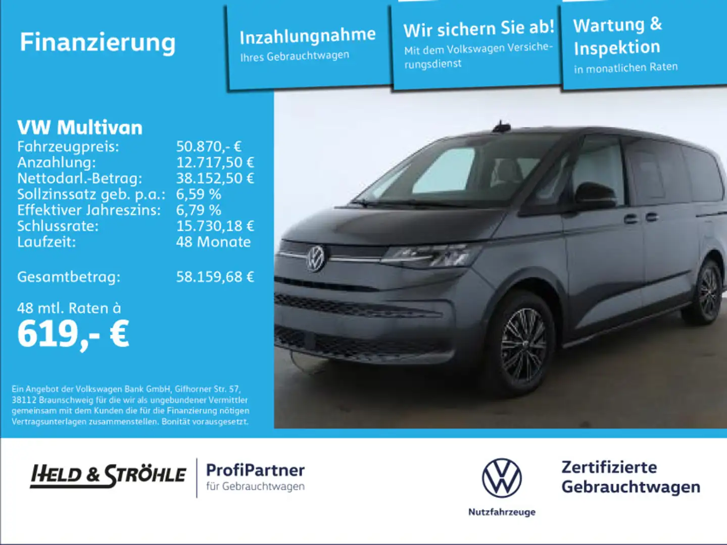 Volkswagen T7 Multivan Life 2.0 TDI DSG LANG AHK 7S LED NAV Grau - 1