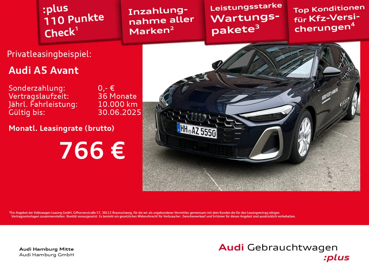 Audi A5 TDI quattro S tronic S line B&O Virtual Blau - 1