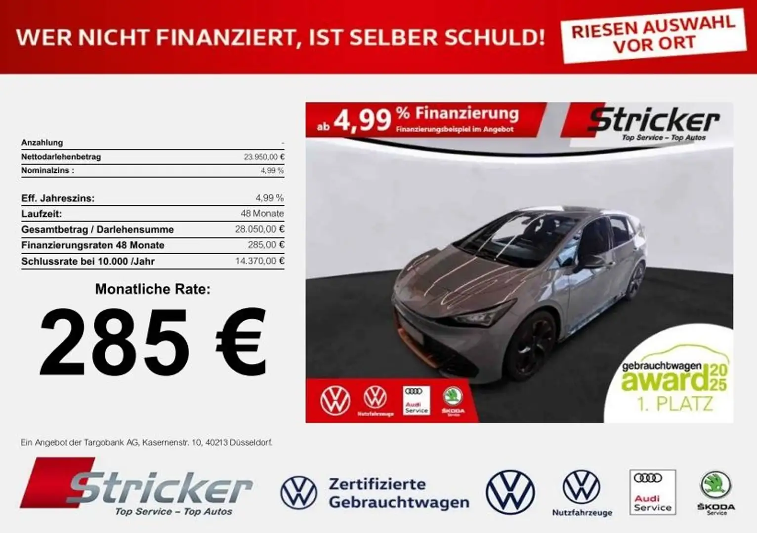 CUPRA Born 150/58 285,-ohne Anzahlung Sitzheizung Wärmepumpe Grau - 1