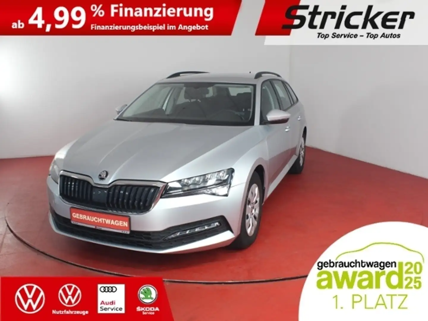 Skoda Superb Combi 2.0TDI DSG 249,-ohne Anzahlung Navi Parkpil Argento - 1