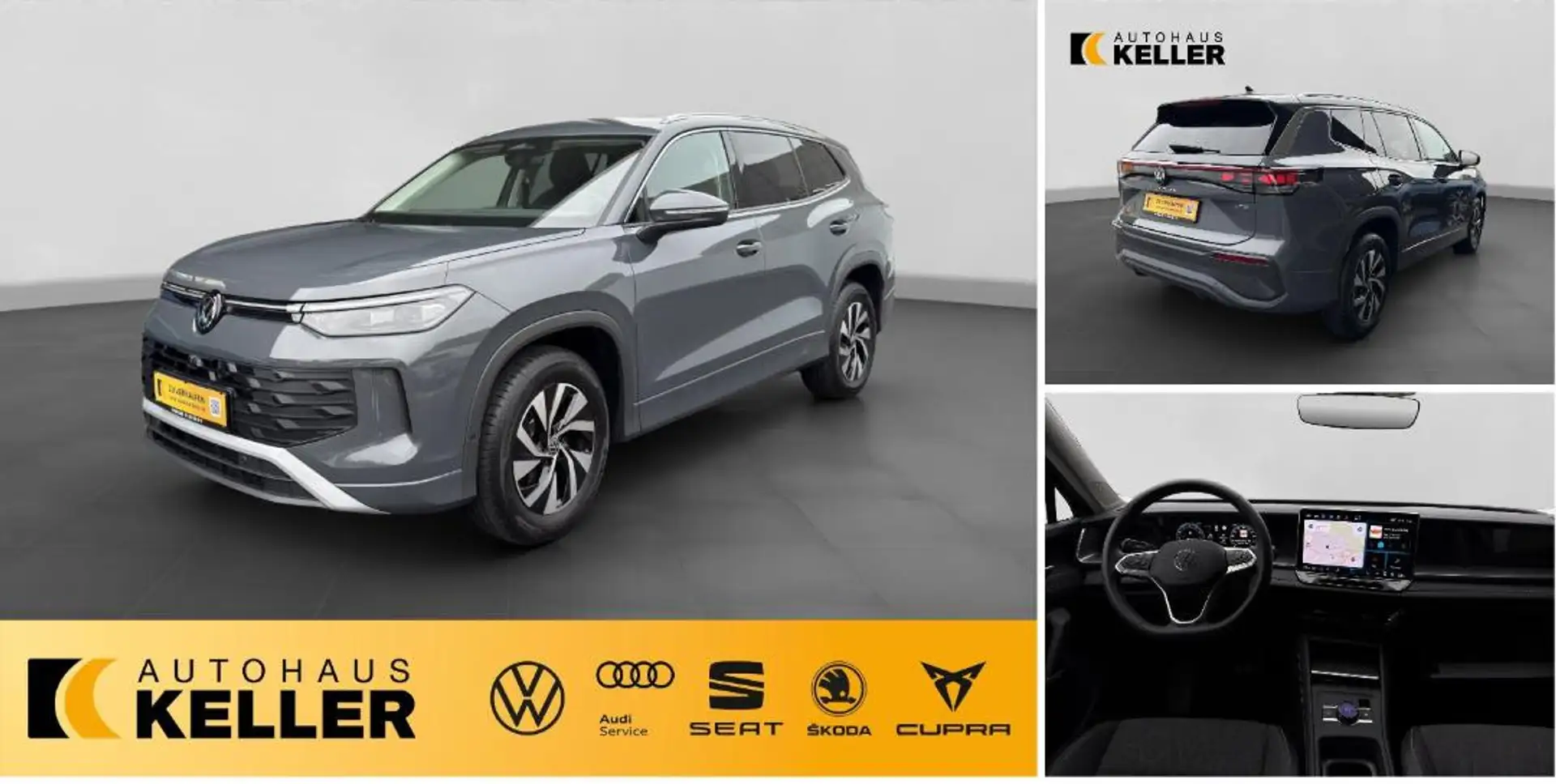 Volkswagen Tayron Life 1.5 eTSI DSG Life 7-Sitze/AHK/eHK/LED-Plus/Navi/Area View/Kessy/Alu 17" Gris - 1