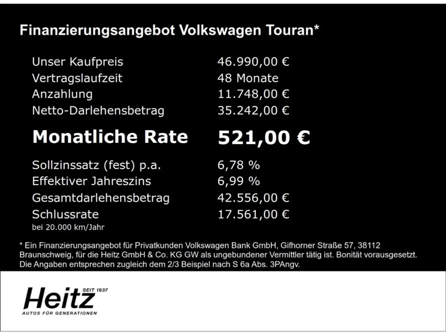 Volkswagen Touran Comfortline 2.0 TDI AHK Navi PDC Klima Black - 2