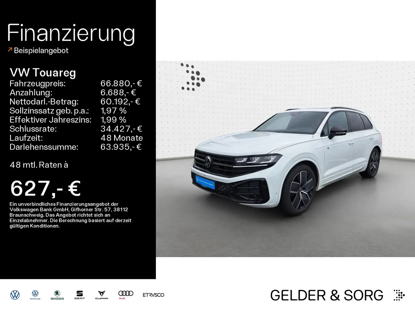 Volkswagen Touareg R-Line 3.0 TDI Stand*Pano*HuD*Air*Massag Weiß - 1