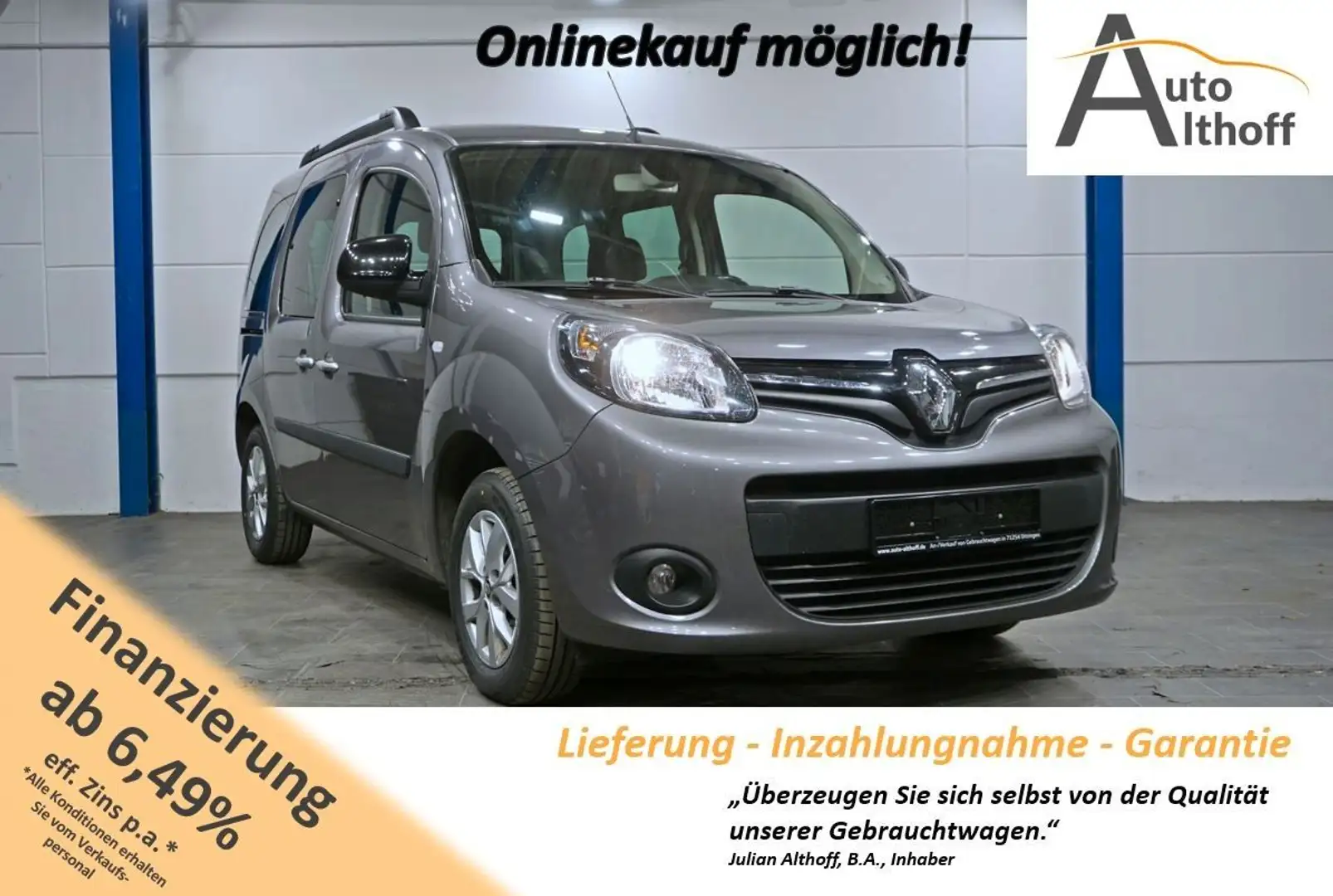 Renault Kangoo 1.5Blue dCi Limited AHK TEMP PARK NAV BT Grau - 1