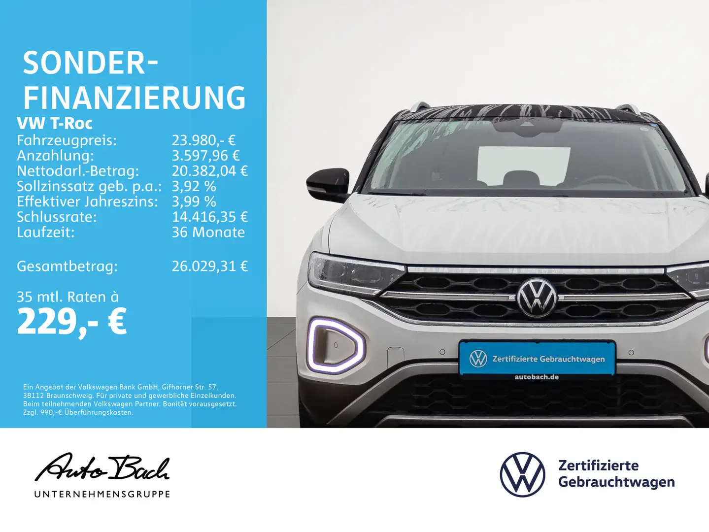 Volkswagen T-Roc 1.5 TSI Style Navi LED ACC CarPlay AHK Weiß - 2