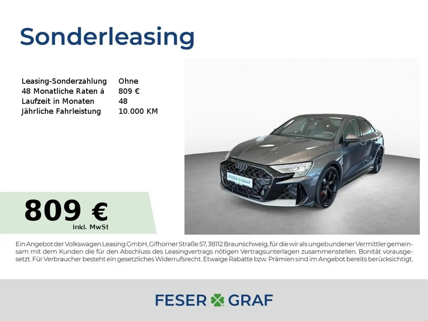 Audi RS3 Limousine 400 PS S tronic *Pano*Matrix-LED* Grau - 1