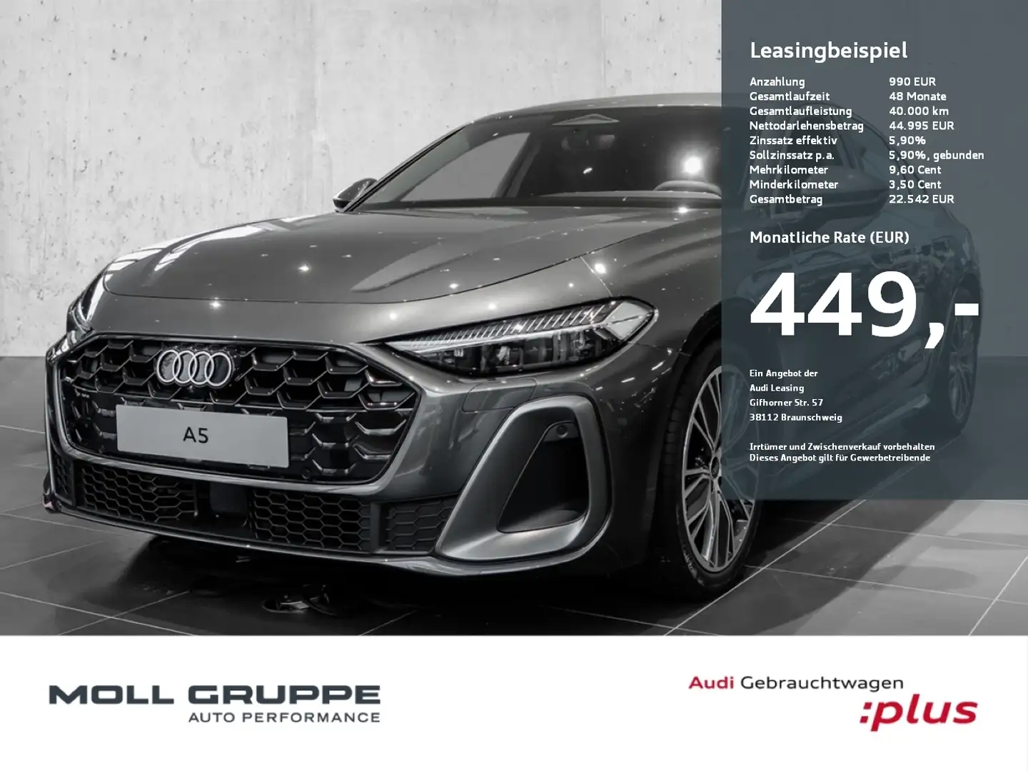 Audi A5 Limousine TFSI 150 kW S tronic *NEUS MODELL* Grau - 1