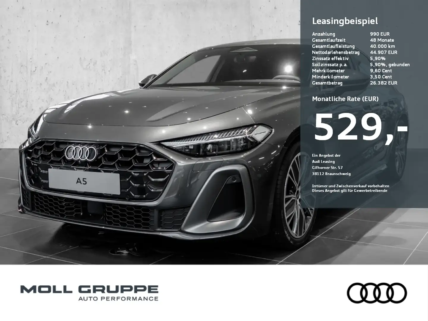 Audi A5 Limousine TFSI 150 kW S tronic *NEUS MODELL* Grau - 1